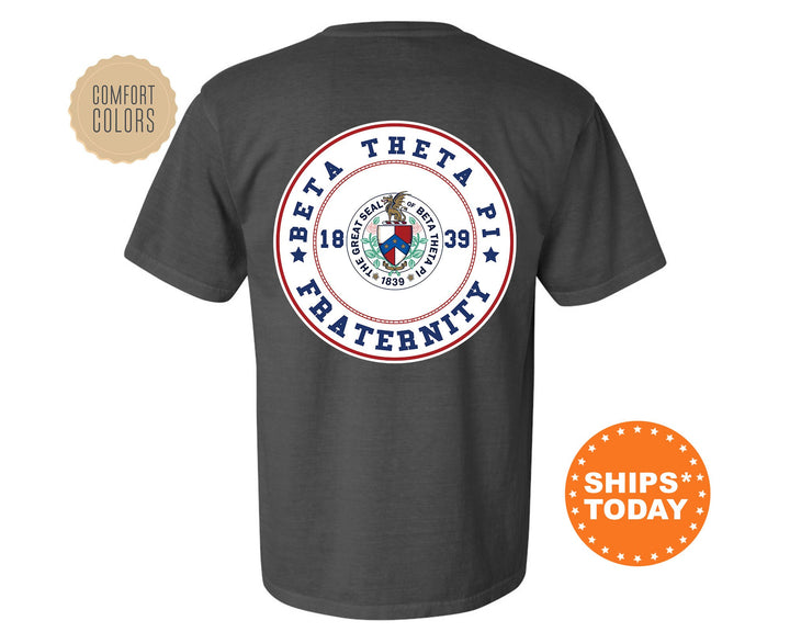 Beta Theta Pi Proud Crests Fraternity T-Shirt | Beta Greek Apparel | Fraternity Crest | Fraternity Rush Shirt | Comfort Colors Tee _ 13953g