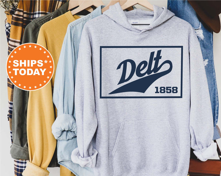 Delta Tau Delta Baseball Boxed Fraternity Sweatshirt | Delt Sweatshirt | Fraternity Gift | Gameday Sweatshirt | College Apparel _ 5962g
