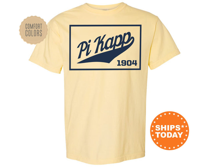 Pi Kappa Phi Baseball Boxed Comfort Colors Fraternity T-Shirt | Pi Kapp Greek Apparel | Game Day Shirt | Fraternity Rush Shirt _ 5973g