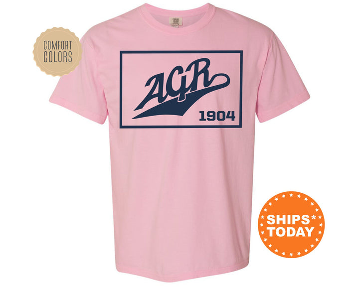 Alpha Gamma Rho Baseball Boxed Comfort Colors Fraternity T-Shirt | AGR Greek Apparel | Game Day Shirt | Fraternity Rush Shirt _ 5955g