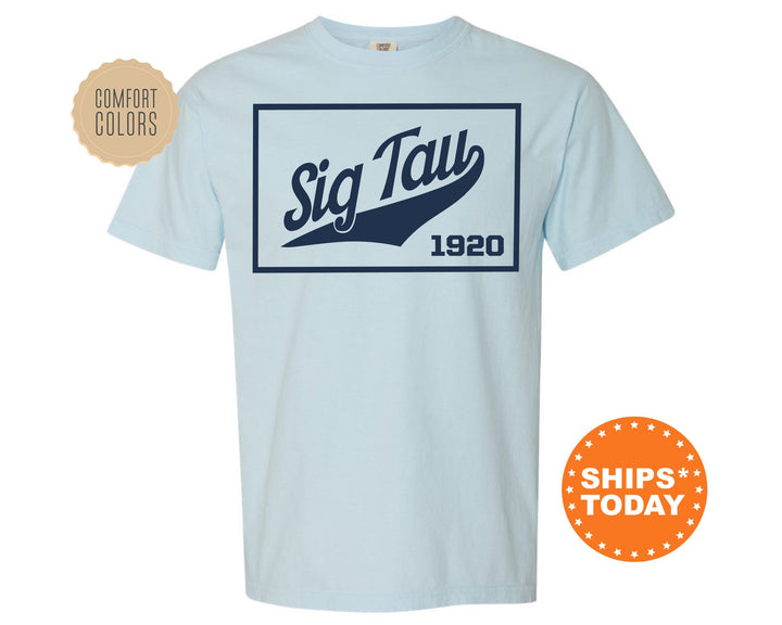 Sigma Tau Gamma Baseball Boxed Comfort Colors Fraternity T-Shirt | Sig Tau Greek Apparel | Game Day Shirt | Fraternity Rush Shirt _ 5980g