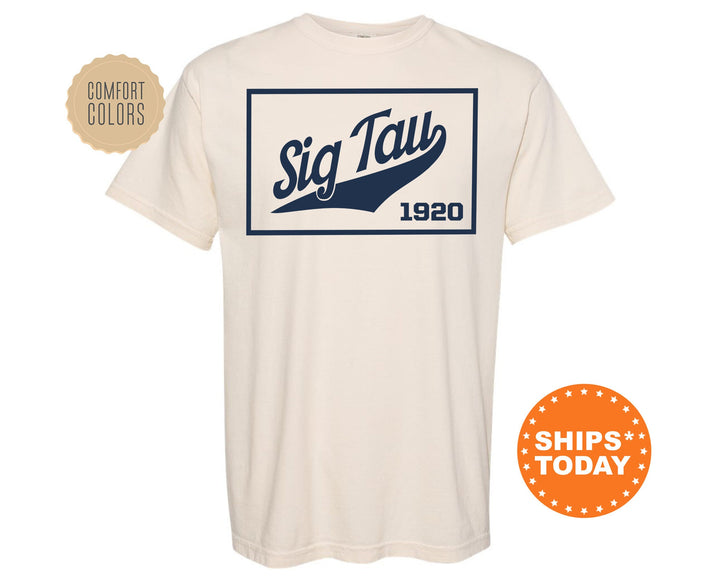 Sigma Tau Gamma Baseball Boxed Comfort Colors Fraternity T-Shirt | Sig Tau Greek Apparel | Game Day Shirt | Fraternity Rush Shirt _ 5980g