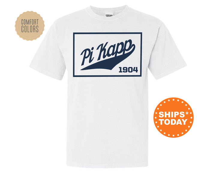 Pi Kappa Phi Baseball Boxed Comfort Colors Fraternity T-Shirt | Pi Kapp Greek Apparel | Game Day Shirt | Fraternity Rush Shirt _ 5973g