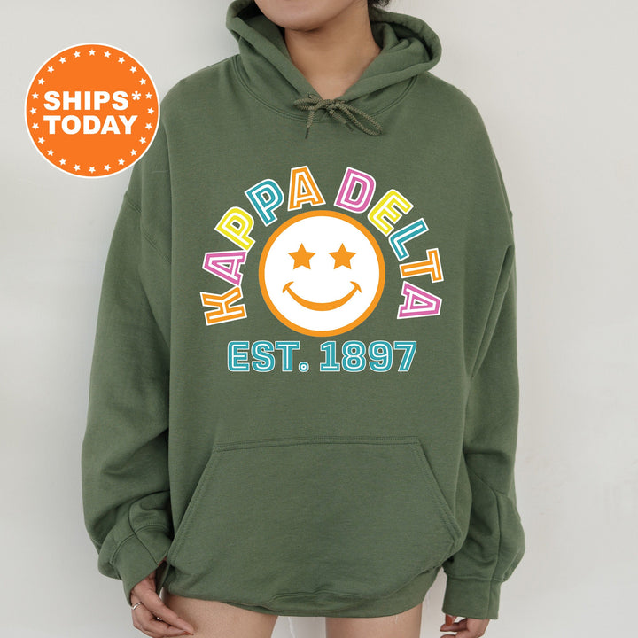 Kappa Delta Cheerful Sorority Sweatshirt | Kay Dee Sorority Merch | Big Little Gift | Greek Sweatshirt | Custom Greek Apparel _ 16863g