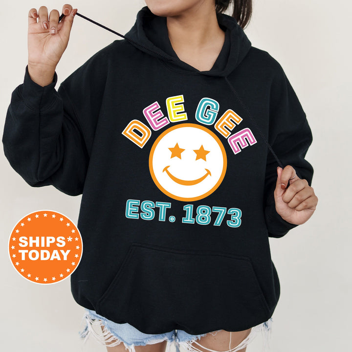 Delta Gamma Cheerful Sorority Sweatshirt | Dee Gee Sorority Merch | Big Little Gift | Greek Sweatshirt | Custom Greek Apparel _ 16858g