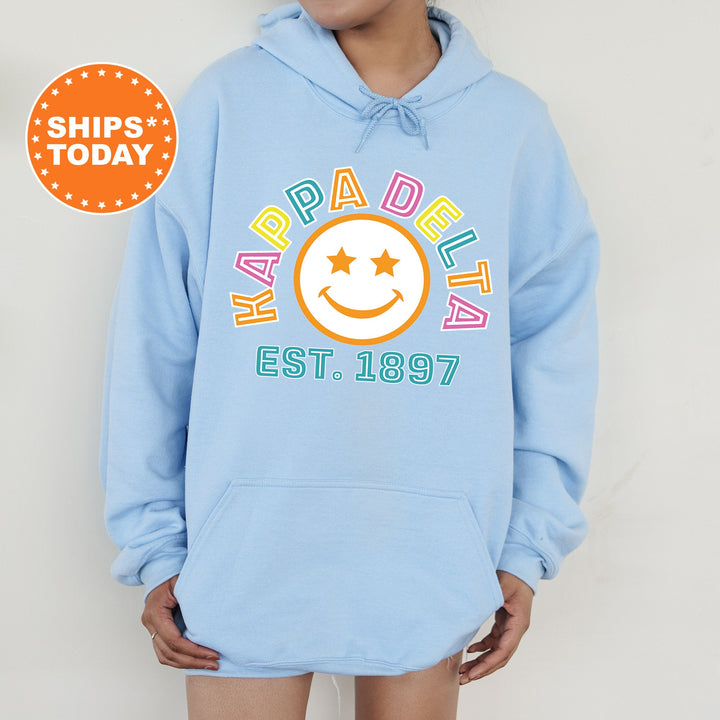 Kappa Delta Cheerful Sorority Sweatshirt | Kay Dee Sorority Merch | Big Little Gift | Greek Sweatshirt | Custom Greek Apparel _ 16863g