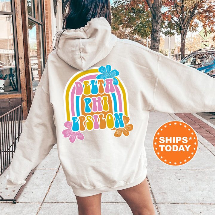 Delta Phi Epsilon Rainbow Rush Sorority Sweatshirt | Delta Phi Epsilon Hoodie | DPHIE Sweatshirt | Big Little | Sorority Apparel