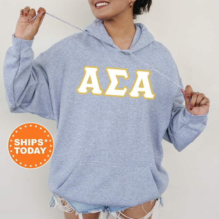 Alpha Sigma Alpha Simply Gold Sorority Sweatshirt | ASA Greek Letters | Sorority Letters | Big Little Reveal | Custom Sorority Crewneck 8430g