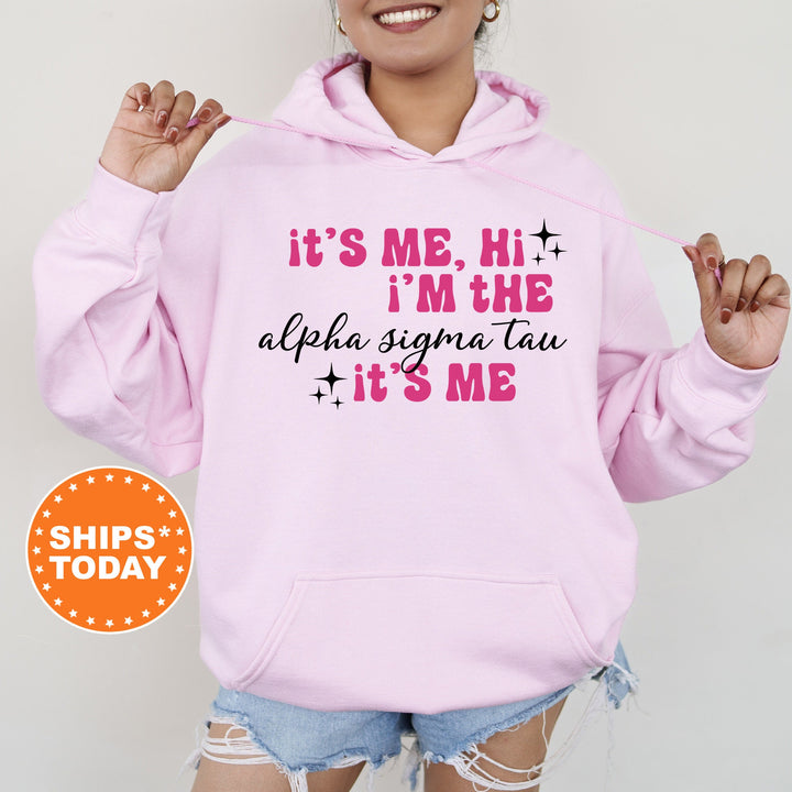 It's Me Hi I'm The Alpha Sigma Tau It's Me | Alpha Sigma Tau Glimmer Sorority Sweatshirt | Big Little Gift | Sorority Apparel _ 15884g