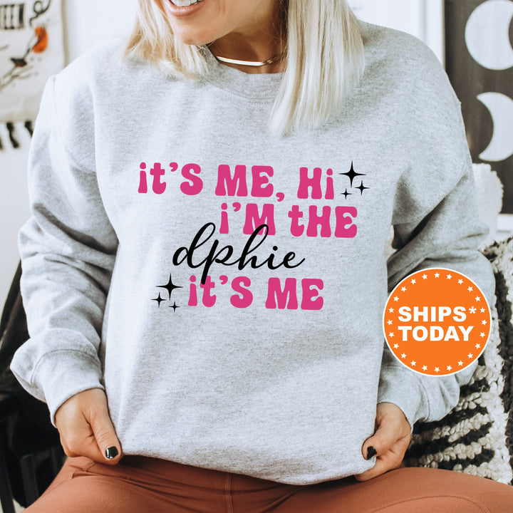 It's Me Hi I'm The DPHIE It's Me | Delta Phi Epsilon Glimmer Sorority Sweatshirt | Big Little Sorority Gift | Sorority Apparel _ 15889g