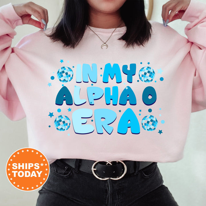 In My Alpha O Era | Alpha Omicron Pi Blue Disco Sorority Sweatshirt | AOPI Greek Sweatshirt | Big Little Gift | Sorority Merch _ 15803g