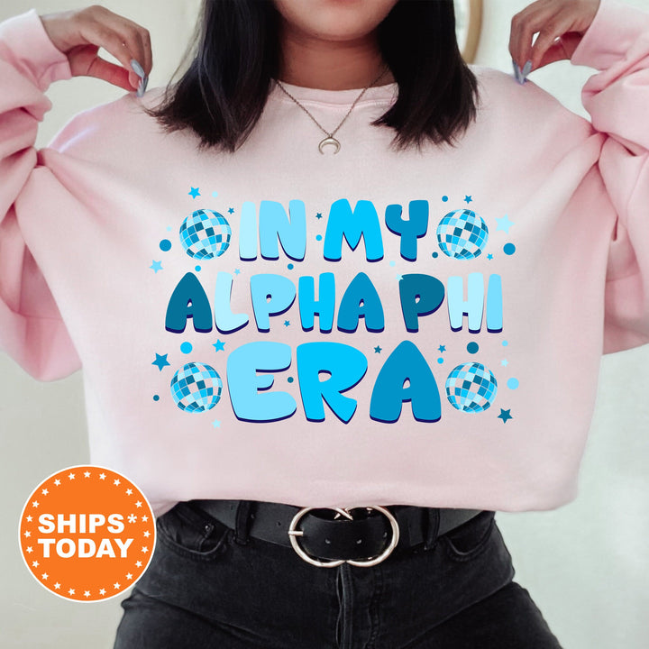 In My Alpha Phi Era | Alpha Phi Blue Disco Sorority Sweatshirt | APHI Greek Sweatshirt | Big Little Sorority Gift | Sorority Merch _ 15804g
