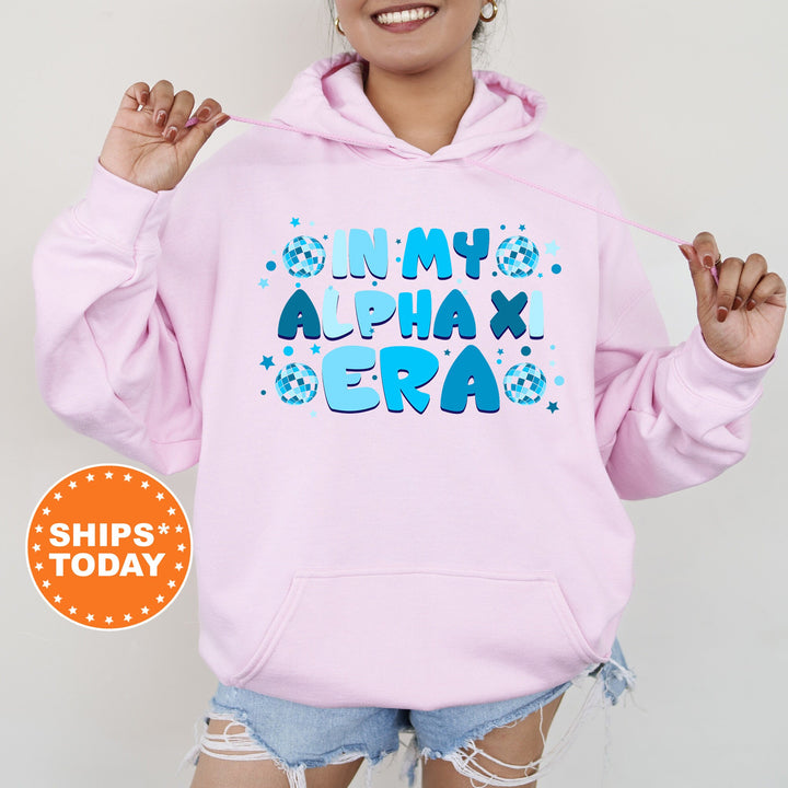 In My Alpha Xi Era | Alpha Xi Delta Blue Disco Sorority Sweatshirt | AXID Greek Sweatshirt | Big Little Gift | Sorority Merch _ 15807g
