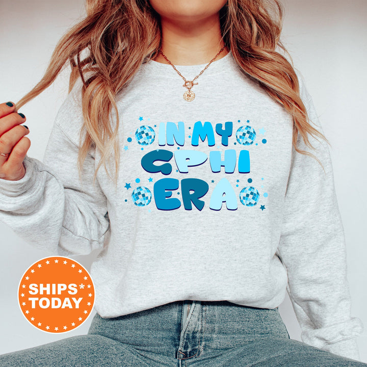 In My GPHI Era | Gamma Phi Beta Blue Disco Sorority Sweatshirt | Gamma Phi Greek Sweatshirt | Big Little Gift | Sorority Merch _ 15813g