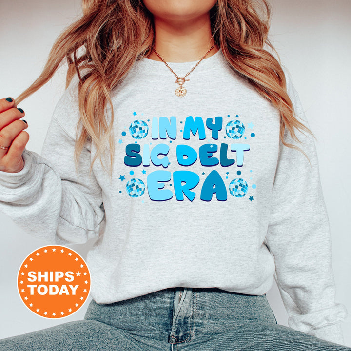 In My Sig Delt Era | Sigma Delta Tau Blue Disco Sorority Sweatshirt | Greek Sweatshirt | Big Little Sorority Gift | Sorority Merch _ 15820g