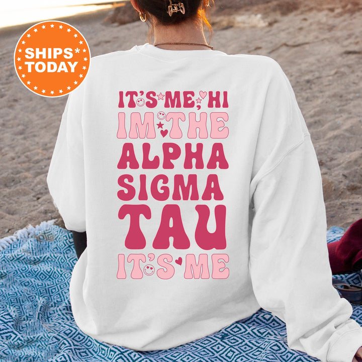 It's Me Hi I'm The Alpha Sigma Tau It's Me | Alpha Sigma Tau Dazzle Sorority Sweatshirt | Trendy Greek Apparel | Sorority Hoodie _ 15754g