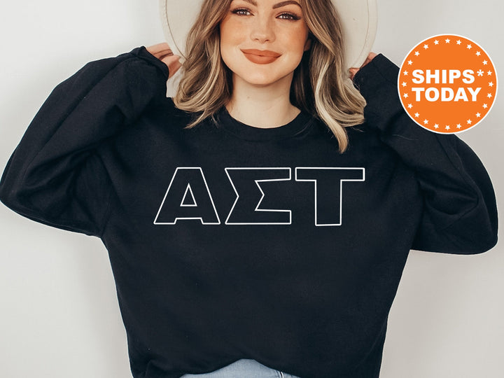 Alpha Sigma Tau Barely There Sorority Sweatshirt | Sorority Letters | Big Little Reveal | Greek Letters | Alpha Sigma Tau Hoodie _ 8457g