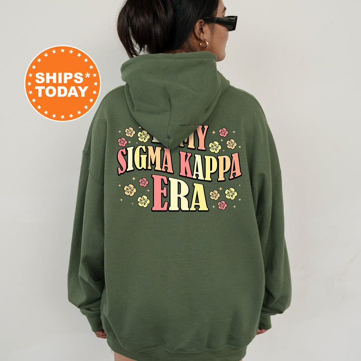 In My Sigma Kappa Era | Sigma Kappa Sunset Blooms Sorority Sweatshirt | Oversized Hoodie | Big Little | Custom Greek Sweatshirt _ 15717g
