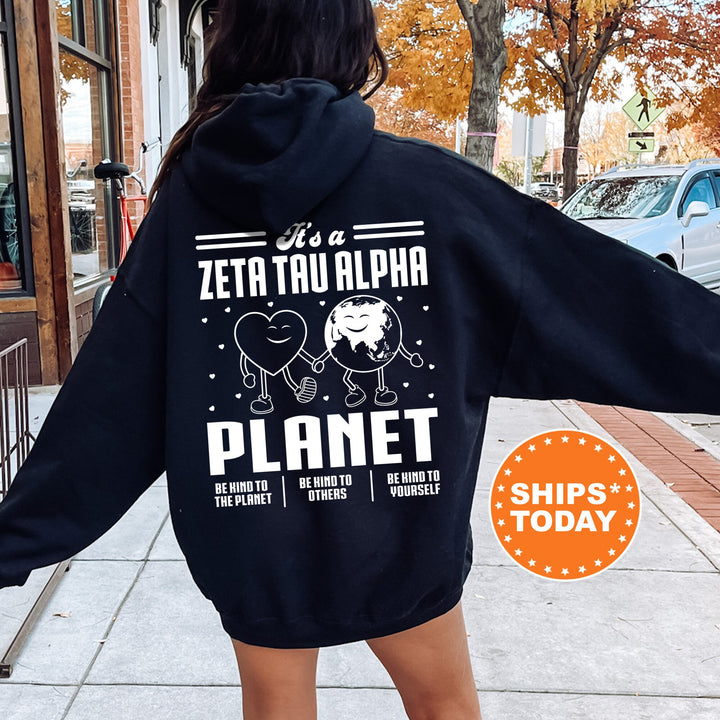 It's A Zeta Tau Alpha Planet | ZETA Be Kind Sorority Sweatshirt | Greek Sweatshirt | Sorority Apparel | Big Little Sorority Gifts