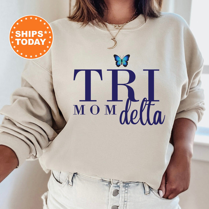 Delta Delta Delta Butterfly Mom Sorority Sweatshirt | Tri Delta Mom Sweatshirt | Sorority Mom | Big Little Family | Gifts For Mom