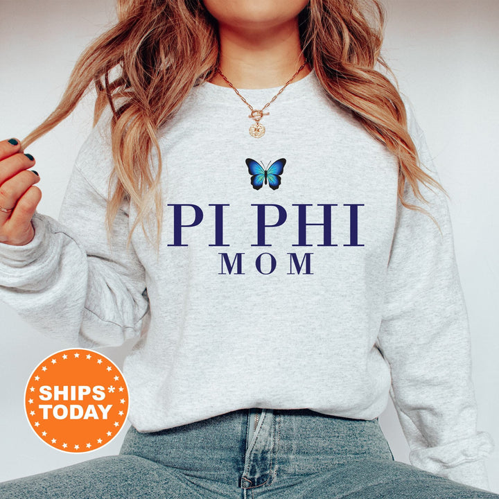 Pi Beta Phi Butterfly Mom Sorority Sweatshirt | Pi Phi Mom Sweatshirt | Sorority Mom Hoodie | Big Little Family | Gifts For Mom