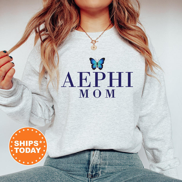 Alpha Epsilon Phi Butterfly Mom Sorority Sweatshirt | AEPHI Mom Sweatshirt | Sorority Mom Hoodie | Big Little Family | Gift For Mom
