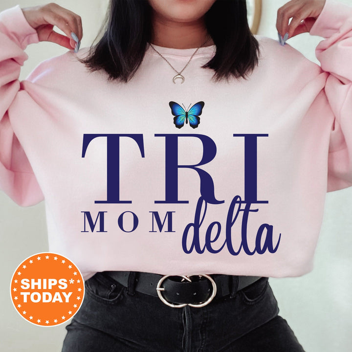Delta Delta Delta Butterfly Mom Sorority Sweatshirt | Tri Delta Mom Sweatshirt | Sorority Mom | Big Little Family | Gifts For Mom