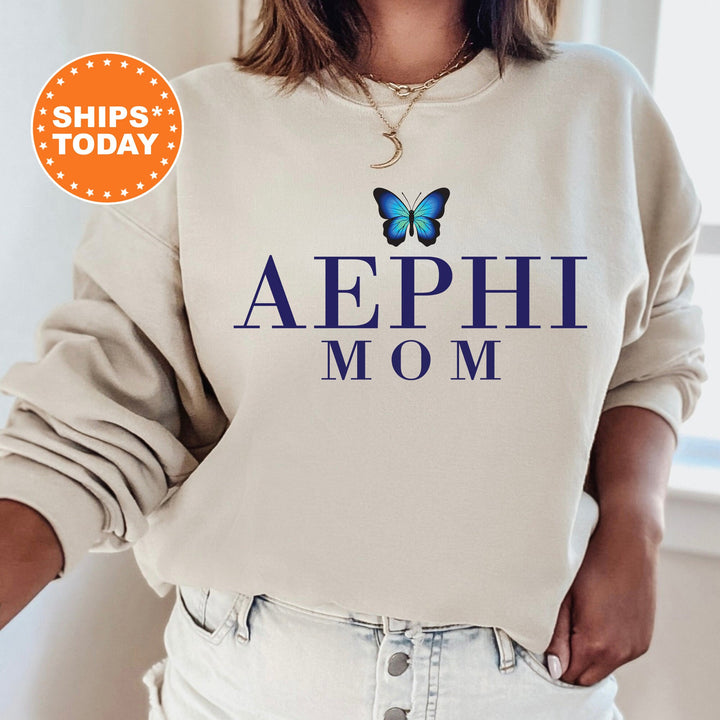 Alpha Epsilon Phi Butterfly Mom Sorority Sweatshirt | AEPHI Mom Sweatshirt | Sorority Mom Hoodie | Big Little Family | Gift For Mom