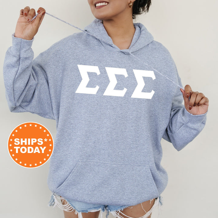 Sigma Sigma Sigma Basic Letters Sorority Sweatshirt | Tri Sigma Hoodie | Big Little Reveal Gift | Sorority Letters | Greek Letters