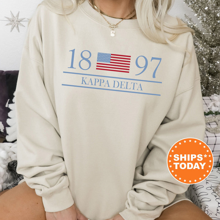 Kappa Delta Red White And Blue Sorority Sweatshirt | Kay Dee Greek Sweatshirt | Big Little Reveal | Sorority Gifts | Sorority Merch