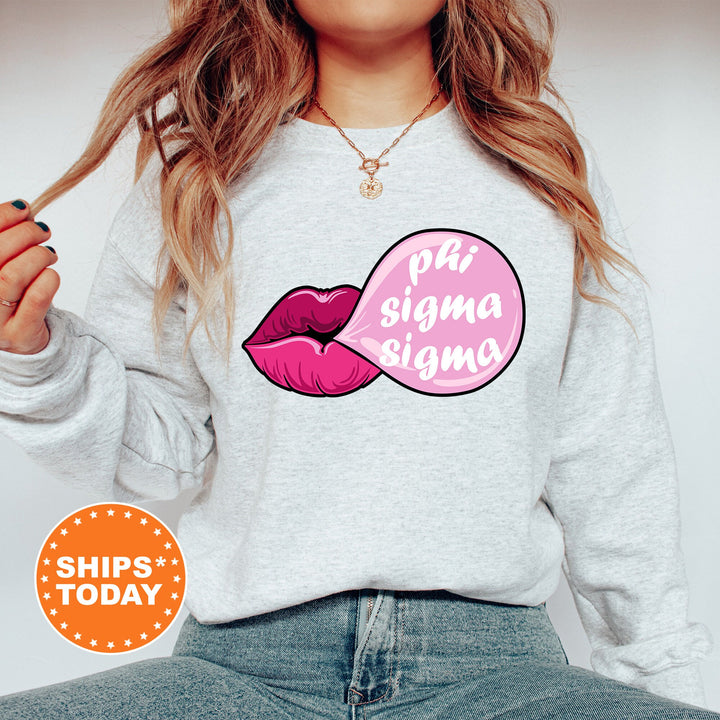 Phi Sigma Sigma Bubble Gum Sorority Sweatshirt | Phi Sig Sorority Hoodie | Big Little Reveal | Sorority Gifts | Greek Sweatshirt _ 7611g