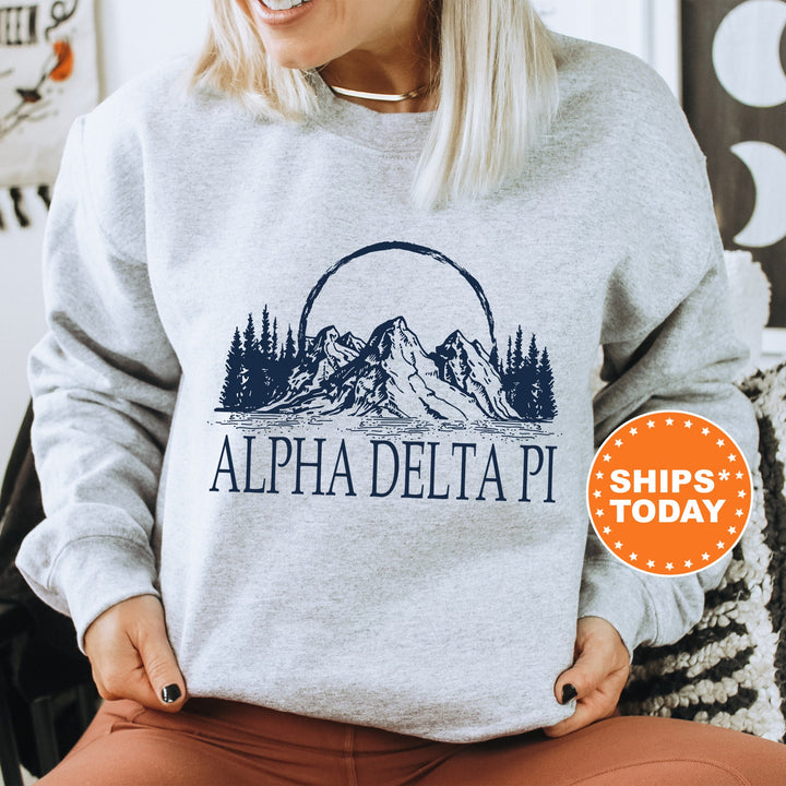 Alpha Delta Pi Summer Mountain Sorority Sweatshirt | Sorority Apparel | ADPi Sweatshirt | Big Little | Bid Day Gift | Gifts For Her _ 5786g