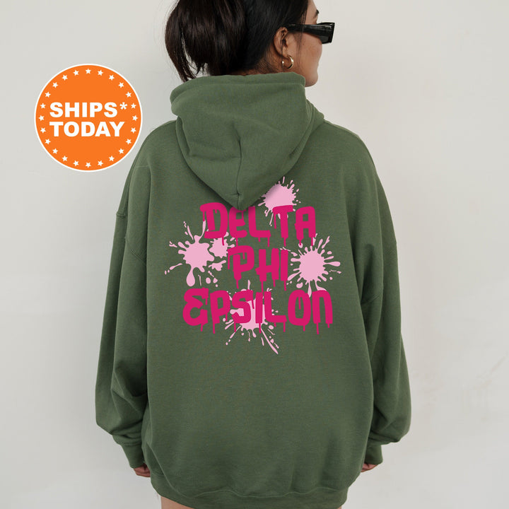 Delta Phi Epsilon Painty Sorority Sweatshirt | DPHIE Hoodie | Greek Apparel | Big Little Sorority | Trendy Sorority Sweatshirt _ 9971g