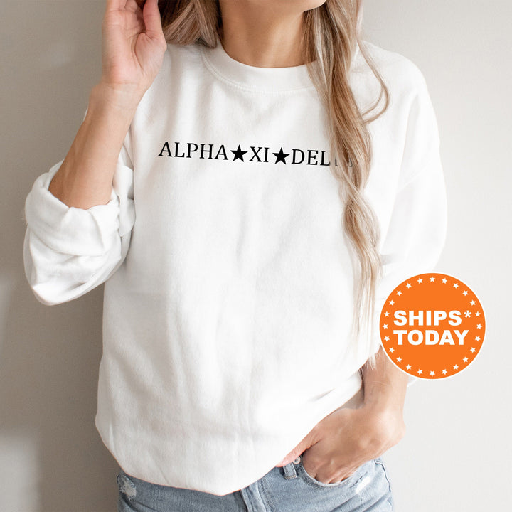 Alpha Xi Delta Traditional Star Sorority Sweatshirt | AXID Greek Sweatshirt | College Apparel | Alpha Xi Big Little Sorority Gifts