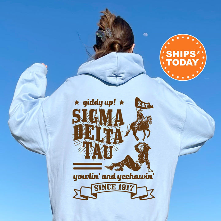 Sigma Delta Tau Giddy Up Cowgirl Sorority Sweatshirt | Sig Delt Western Sweatshirt | Sorority Apparel | Big Little Reveal Gift
