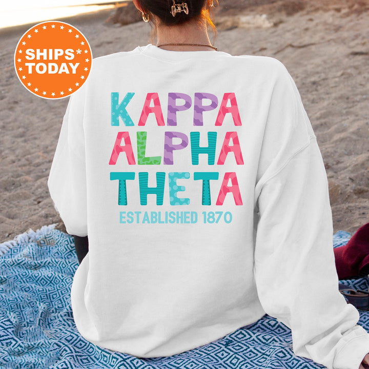 Kappa Alpha Theta Papercut Sorority Sweatshirt | THETA Fun Letters Sweatshirt | Big Little Sorority Reveal | Sorority Gift | Greek Apparel