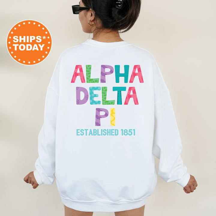 Alpha Delta Pi Papercut Sorority Sweatshirt | ADPI Fun Letters Sweatshirt | Big Little Sorority Reveal | Sorority Gifts | Greek Apparel
