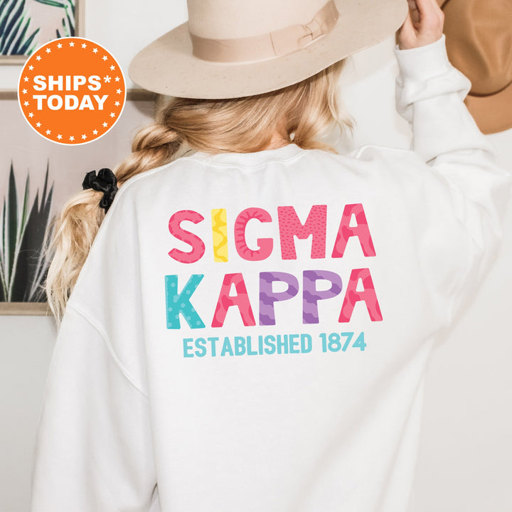 Sigma Kappa Papercut Sorority Sweatshirt | Sig Kap Fun Letters Sweatshirt | Big Little Sorority Reveal | Sorority Gifts | Greek Apparel