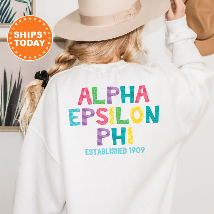 Alpha Epsilon Phi Papercut Sorority Sweatshirt | AEPHI Fun Letters Sweatshirt | Big Little Sorority Reveal | Sorority Gifts | Greek Apparel