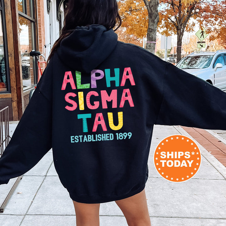 Alpha Sigma Tau Papercut Sorority Sweatshirt | Fun Letters Sweatshirt | Big Little Sorority Reveal | Sorority Gifts | Custom Greek Apparel