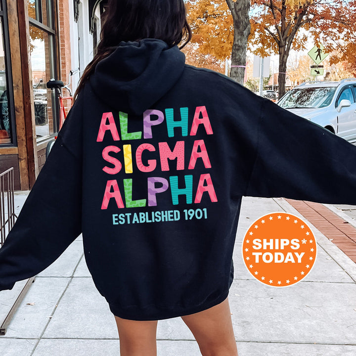 Alpha Sigma Alpha Papercut Sorority Sweatshirt | Fun Letters Sweatshirt | Big Little Sorority Reveal | Sorority Gift | Custom Greek Apparel