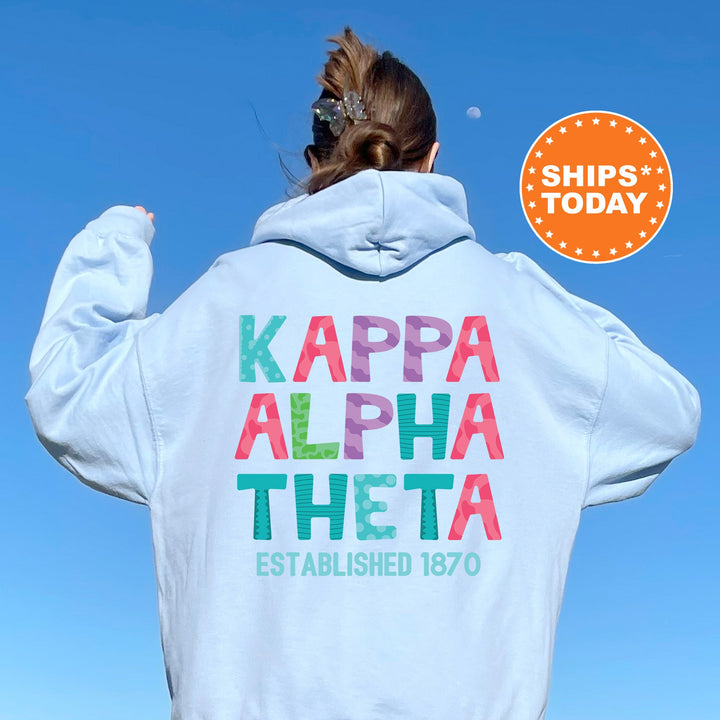 Kappa Alpha Theta Papercut Sorority Sweatshirt | THETA Fun Letters Sweatshirt | Big Little Sorority Reveal | Sorority Gift | Greek Apparel