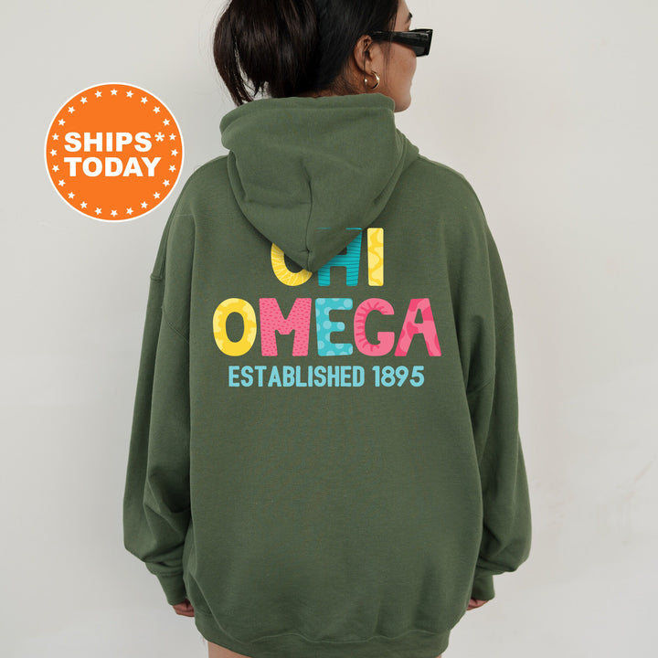 Chi Omega Papercut Sorority Sweatshirt | Chi O Fun Letters Sweatshirt | Big Little Sorority Reveal | Chi O Sorority Gifts | Greek Apparel