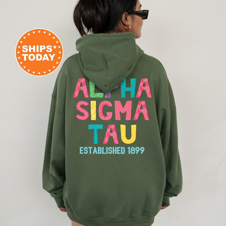 Alpha Sigma Tau Papercut Sorority Sweatshirt | Fun Letters Sweatshirt | Big Little Sorority Reveal | Sorority Gifts | Custom Greek Apparel