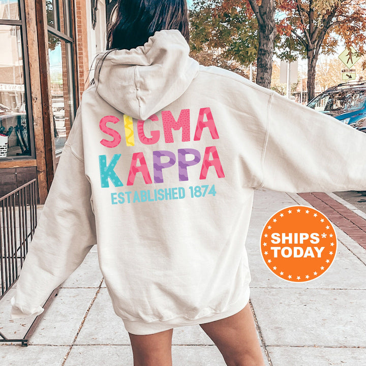 Sigma Kappa Papercut Sorority Sweatshirt | Sig Kap Fun Letters Sweatshirt | Big Little Sorority Reveal | Sorority Gifts | Greek Apparel
