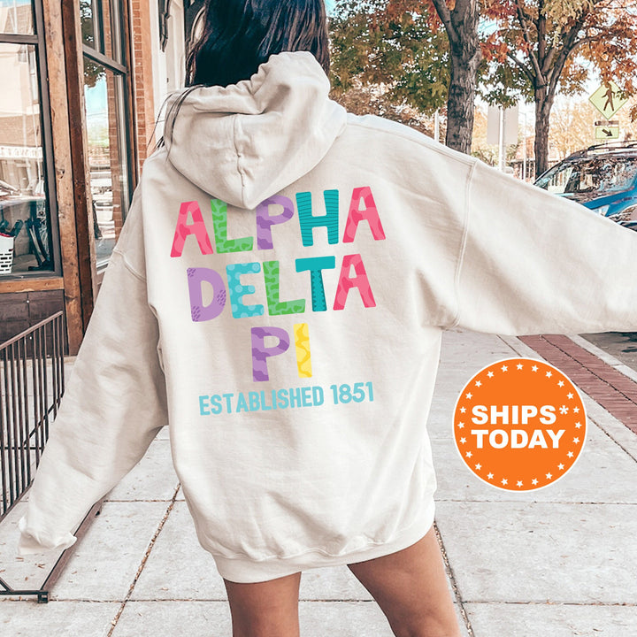 Alpha Delta Pi Papercut Sorority Sweatshirt | ADPI Fun Letters Sweatshirt | Big Little Sorority Reveal | Sorority Gifts | Greek Apparel