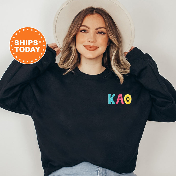 Kappa Alpha Theta Papercut Sorority Sweatshirt | THETA Fun Letters Sweatshirt | Big Little Sorority Reveal | Sorority Gift | Greek Apparel