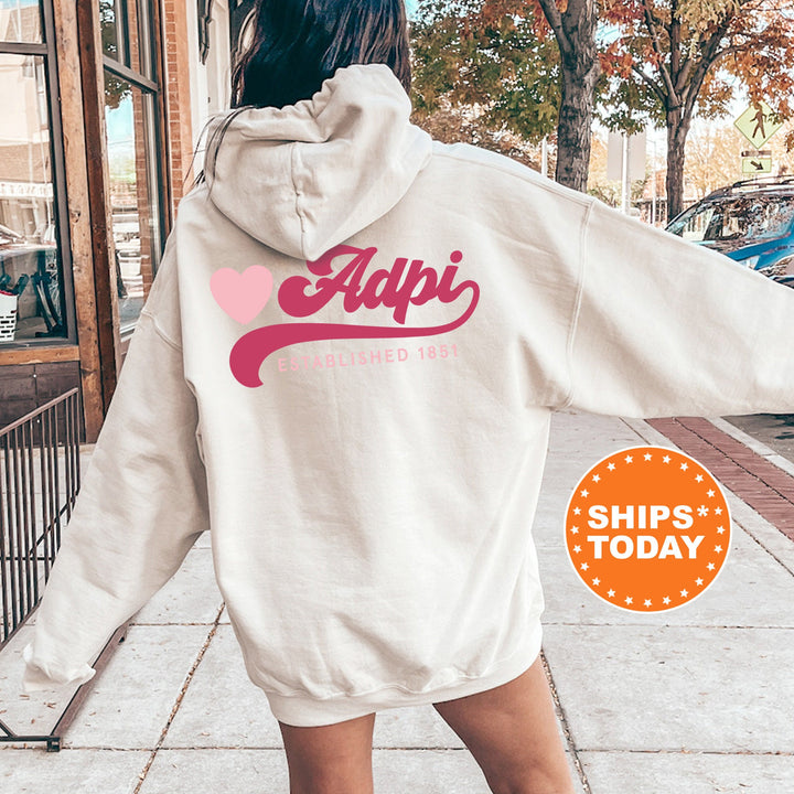 Alpha Delta Pi Heart Haven Sorority Sweatshirt | ADPI Crewneck Sweatshirt | Alpha Delta Pi Hoodie | Big Little Gift | Greek Apparel 13529g