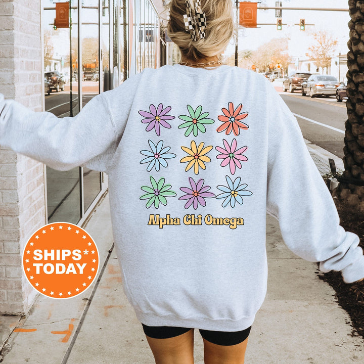 Alpha Chi Omega Flower Fashion Sorority Sweatshirt | Alpha Chi Hoodie | Big Little Gift | ACHIO Sorority Gift | AXO Bid Day Basket