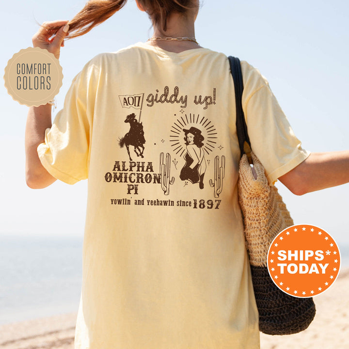 Alpha Omicron Pi Rustic Rodeo Sorority T-Shirt | Alpha O Western Shirt | Big Little Shirt | Greek Apparel | Sorority Cowgirl Shirt _ 16306g